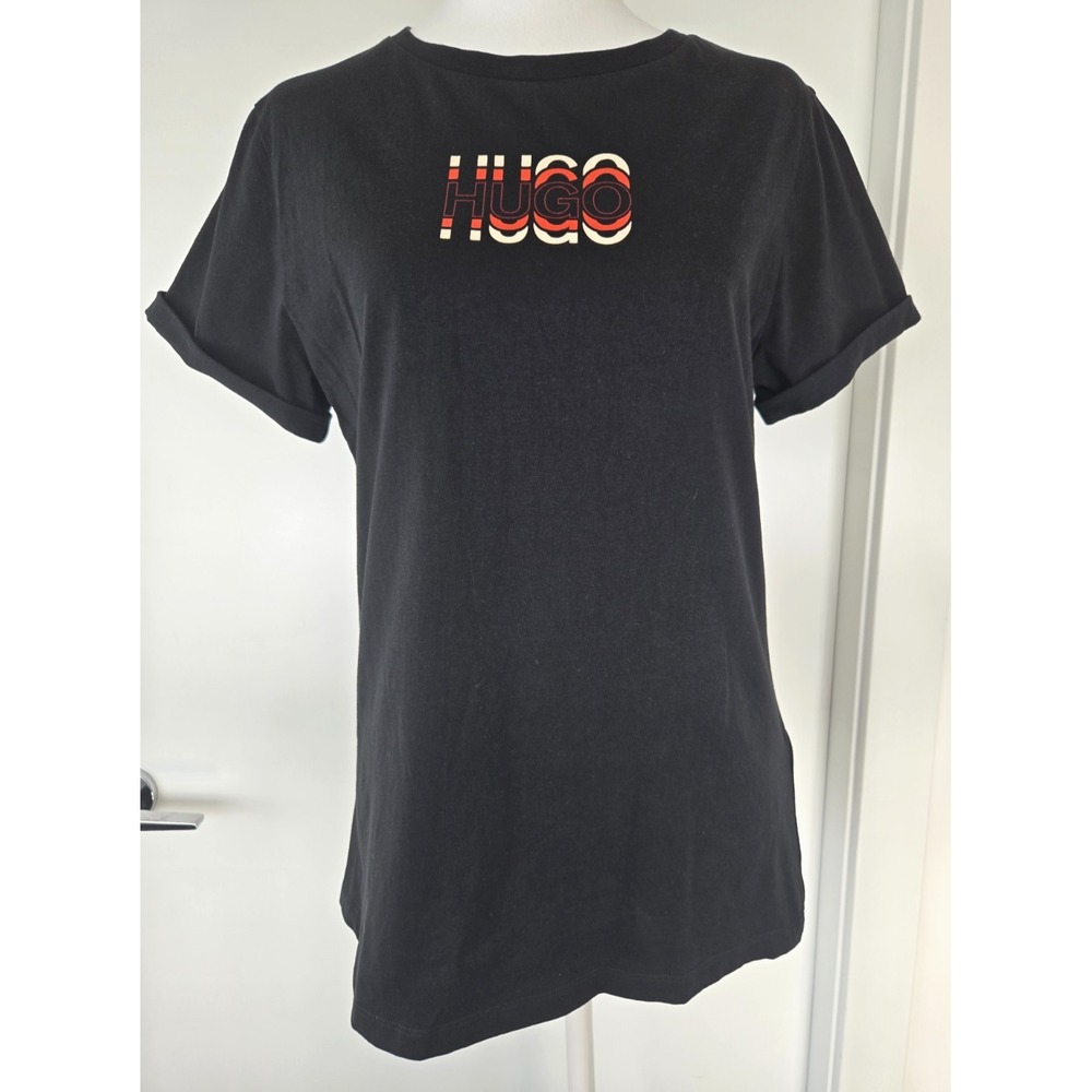 Hugo Boss Y2K Organic Cotton Hugo Printed Logo T-Shirt Women's Size XL